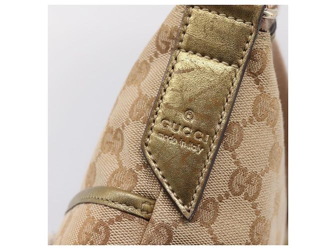 GUCCI GG Canvas Shoulder Bag Beige Gold Tone 145857 - vista 15
