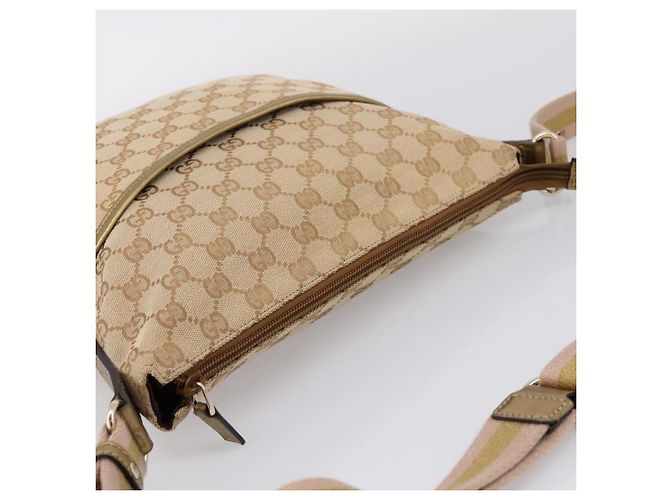 GUCCI GG Canvas Shoulder Bag Beige Gold Tone 145857 - vista 6