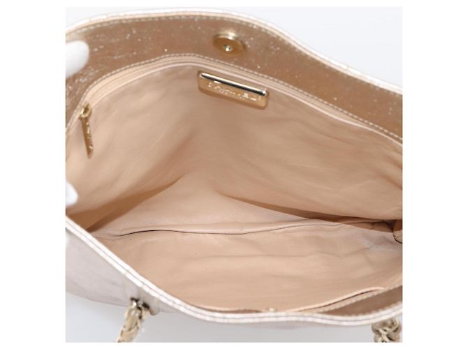 CHANEL Luxury Line Chain Tote Bag Leather Silver Gold Tone CC - vista 17