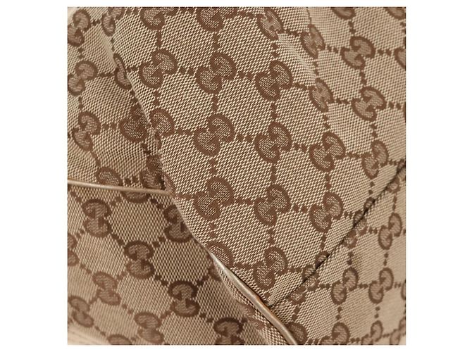 GUCCI GG Canvas Hand Bag Beige Gold 211943 - vista 10