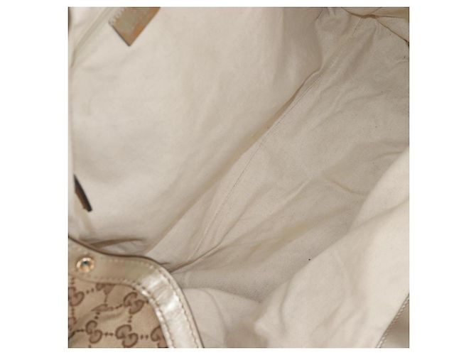 GUCCI GG Canvas Hand Bag Beige Gold 211943 - vista 16