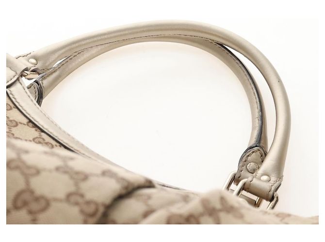 GUCCI GG Canvas Hand Bag Beige Gold 211943 - vista 8