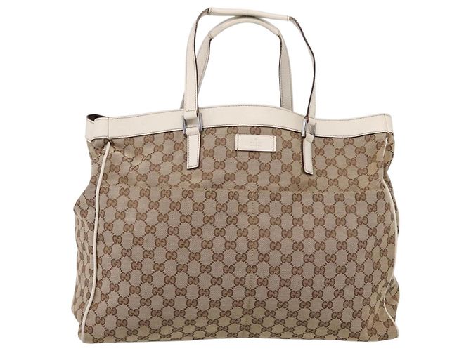 GUCCI GG Canvas Tote Bag Beige Silver 153213 - vista 2