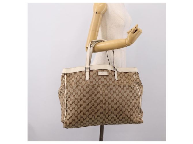 GUCCI GG Canvas Tote Bag Beige Silver 153213 - vista 21