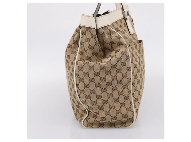 GUCCI GG Canvas Tote Bag Beige Silver 153213 - vista 4