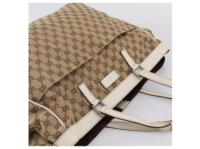 GUCCI GG Canvas Tote Bag Beige Silver 153213 - vista 6