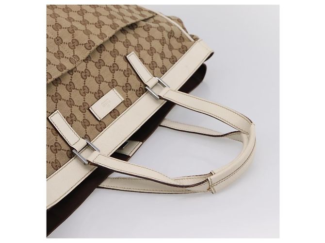 GUCCI GG Canvas Tote Bag Beige Silver 153213 - vista 7