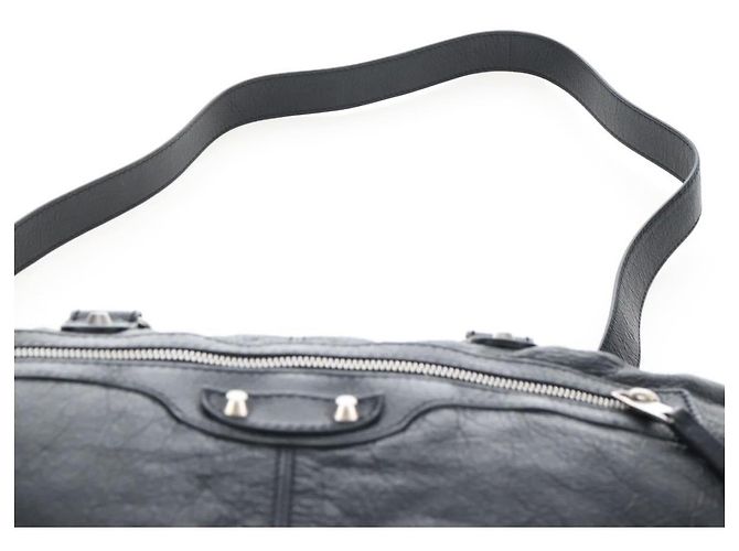Balenciaga Classic Mini Folder Bag Leather 2way Black Silver 340134 - vista 10