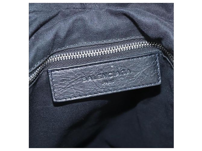 Balenciaga Classic Mini Folder Bag Leather 2way Black Silver 340134 - vista 17