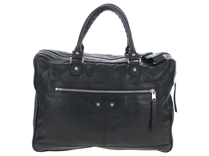 Balenciaga Classic Mini Folder Bag Leather 2way Black Silver 340134 - vista 2