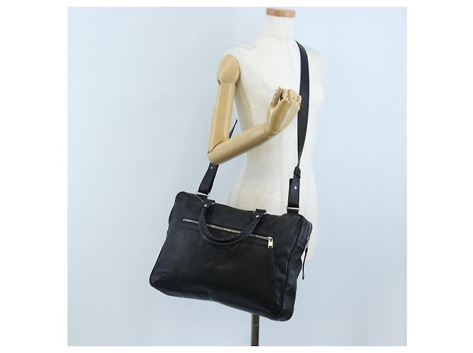 Balenciaga Classic Mini Folder Bag Leather 2way Black Silver 340134 - vista 24
