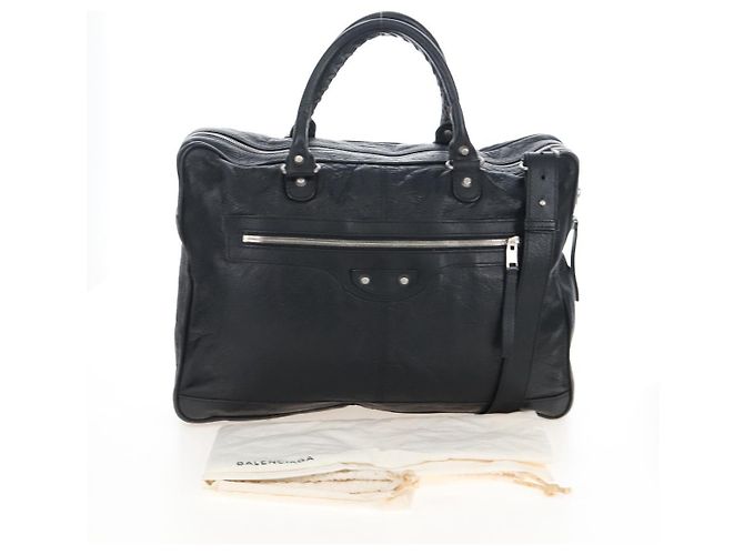 Balenciaga Classic Mini Folder Bag Leather 2way Black Silver 340134 - vista 25