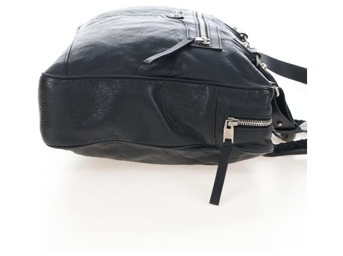 Balenciaga Classic Mini Folder Bag Leather 2way Black Silver 340134 - vista 5