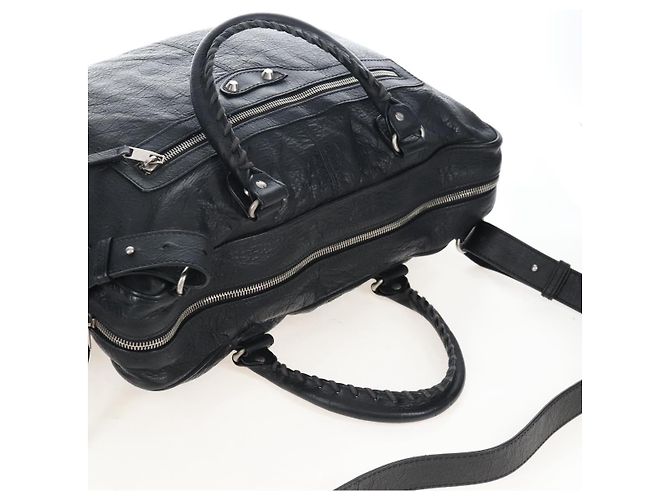 Balenciaga Classic Mini Folder Bag Leather 2way Black Silver 340134 - vista 6
