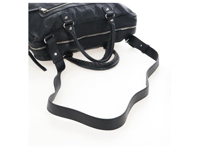 Balenciaga Classic Mini Folder Bag Leather 2way Black Silver 340134 - vista 9