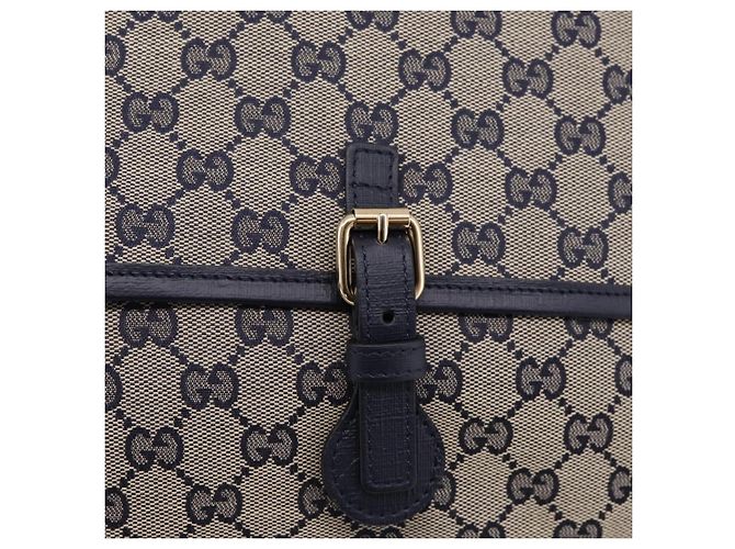 GUCCI GG Canvas Shoulder Bag Navy Gold Tone 798823 - vista 14