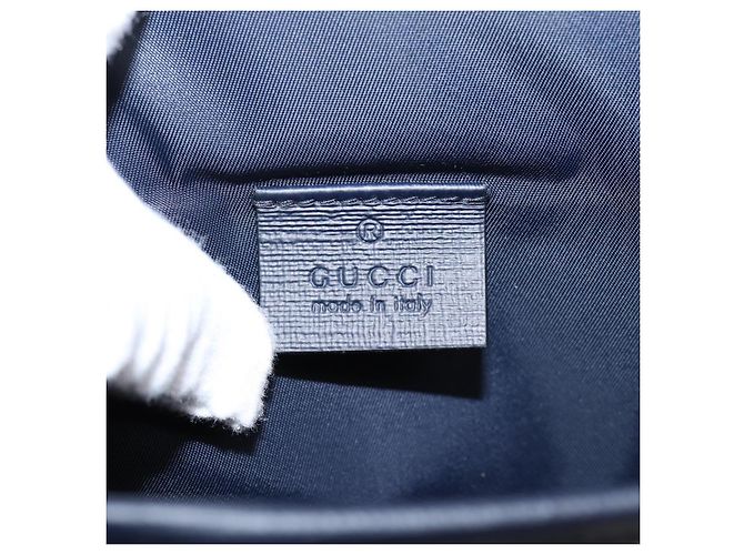 GUCCI GG Canvas Shoulder Bag Navy Gold Tone 798823 - vista 16