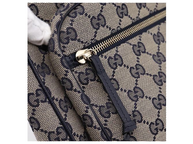 GUCCI GG Canvas Shoulder Bag Navy Gold Tone 798823 - vista 20