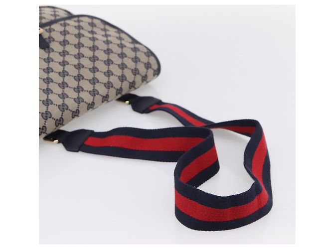 GUCCI GG Canvas Shoulder Bag Navy Gold Tone 798823 - vista 7