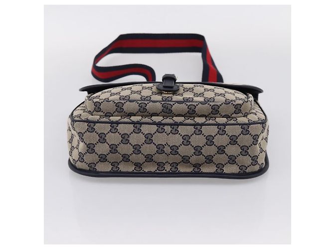GUCCI GG Canvas Shoulder Bag Navy Gold Tone 798823 - vista 9