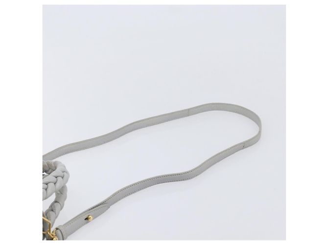 Miu Miu Hand Bag Leather 2way Gray Gold - vista 12