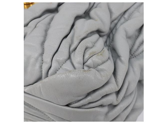 Miu Miu Hand Bag Leather 2way Gray Gold - vista 15