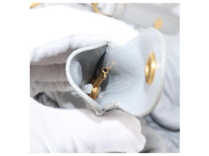 Miu Miu Hand Bag Leather 2way Gray Gold - vista 28