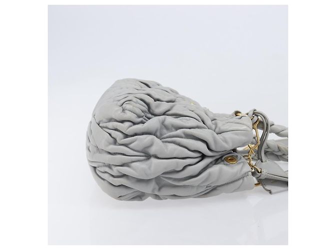 Miu Miu Hand Bag Leather 2way Gray Gold - vista 4