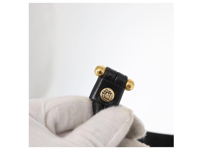Christian Dior Honeycomb Canvas Shoulder Bag PVC Black Gold - vista 10
