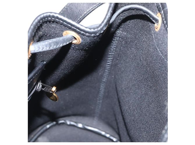 Christian Dior Honeycomb Canvas Shoulder Bag PVC Black Gold - vista 17