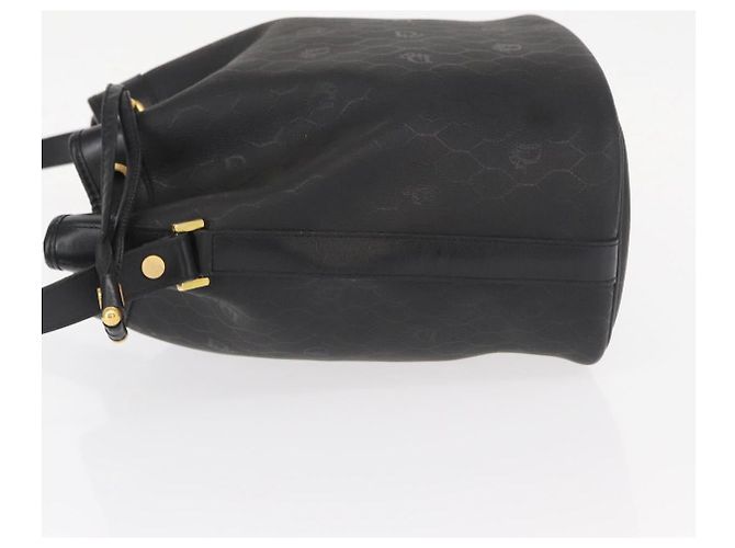 Christian Dior Honeycomb Canvas Shoulder Bag PVC Black Gold - vista 4