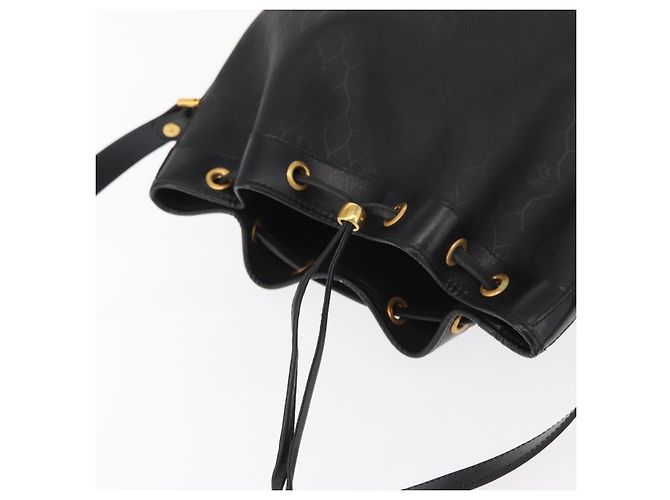 Christian Dior Honeycomb Canvas Shoulder Bag PVC Black Gold - vista 6