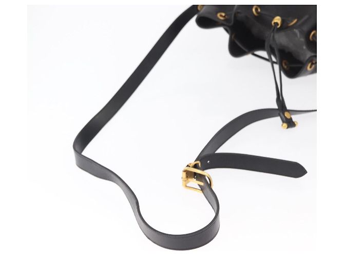 Christian Dior Honeycomb Canvas Shoulder Bag PVC Black Gold - vista 7