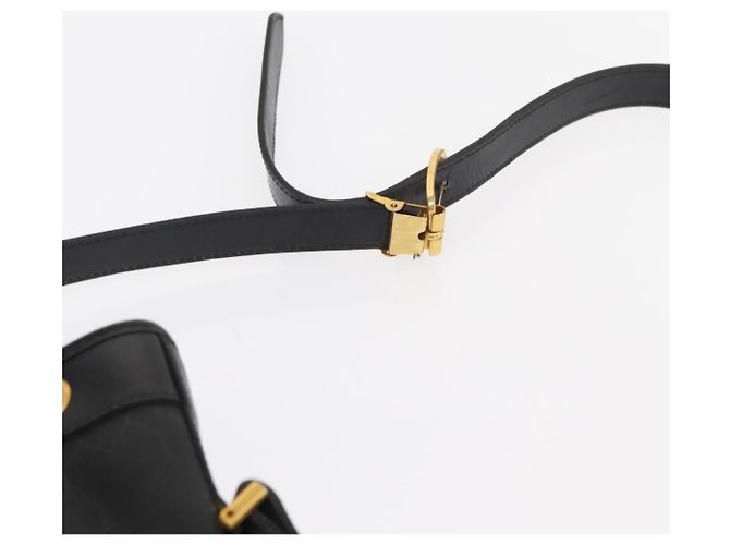 Christian Dior Honeycomb Canvas Shoulder Bag PVC Black Gold - vista 8
