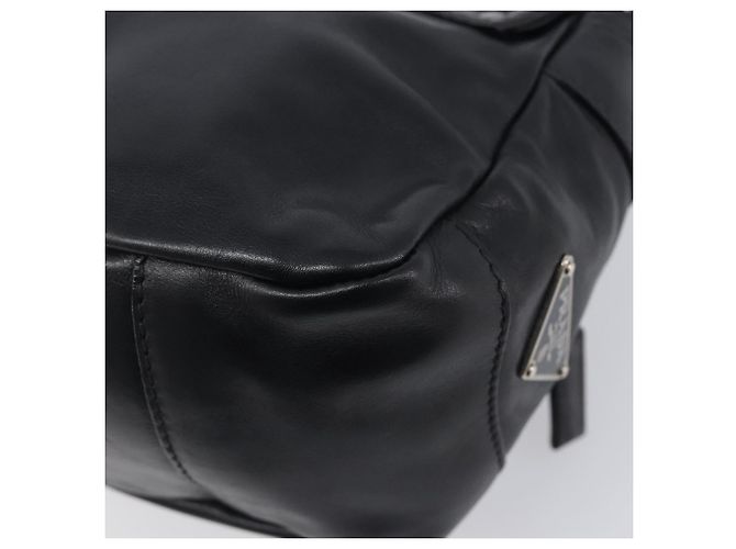 PRADA Shoulder Bag Leather Black Silver - vista 14