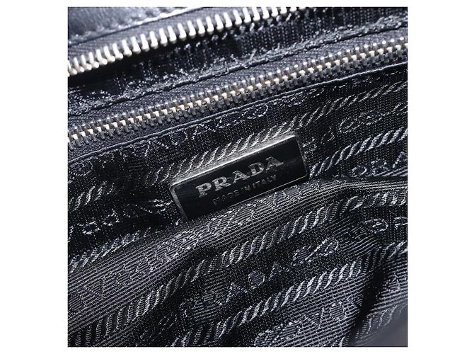 PRADA Shoulder Bag Leather Black Silver - vista 21