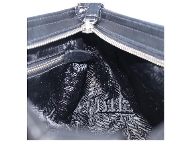 PRADA Shoulder Bag Leather Black Silver - vista 23