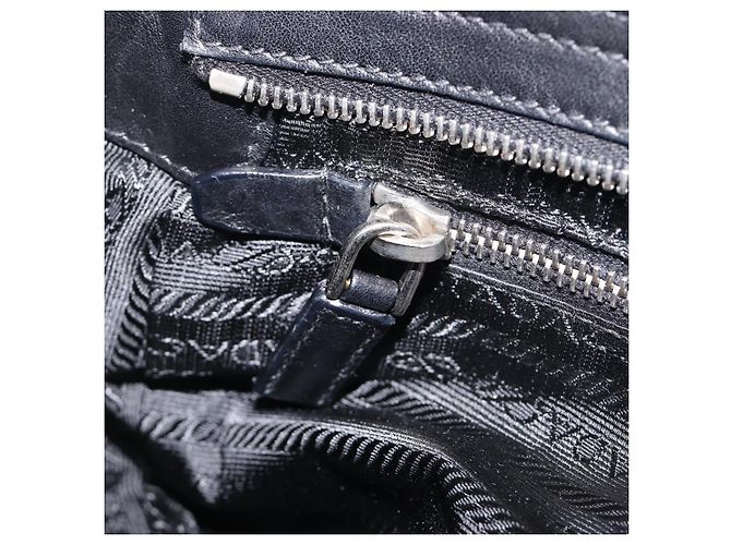 PRADA Shoulder Bag Leather Black Silver - vista 25