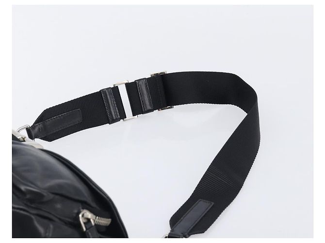 PRADA Shoulder Bag Leather Black Silver - vista 8
