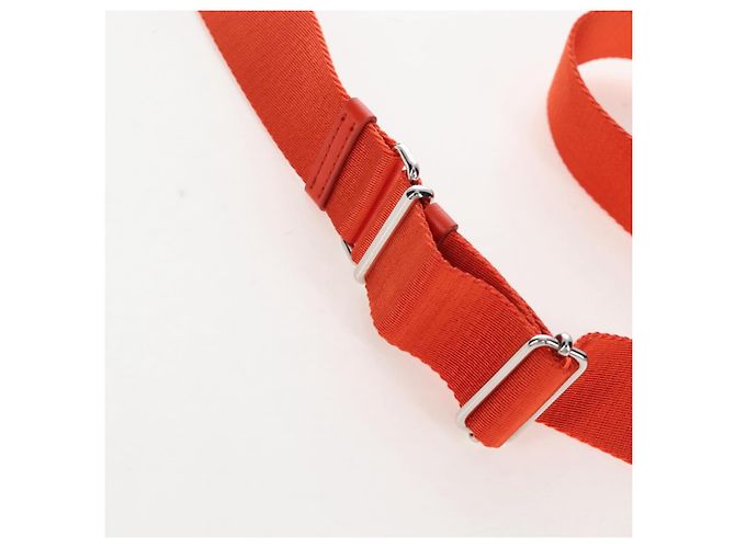 PRADA Shoulder Pouch Raffia 2way Orange Silver - vista 10