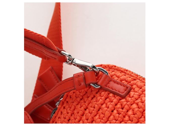 PRADA Shoulder Pouch Raffia 2way Orange Silver - vista 12