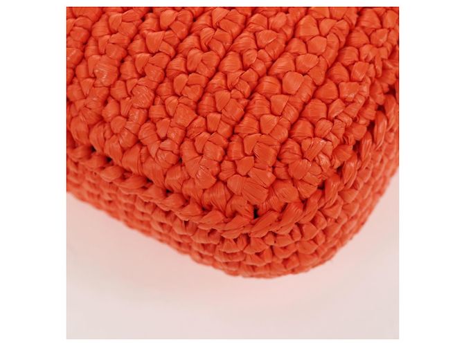PRADA Shoulder Pouch Raffia 2way Orange Silver - vista 14
