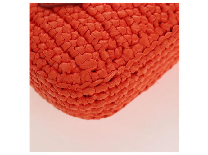 PRADA Shoulder Pouch Raffia 2way Orange Silver - vista 17