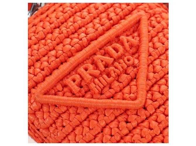 PRADA Shoulder Pouch Raffia 2way Orange Silver - vista 19