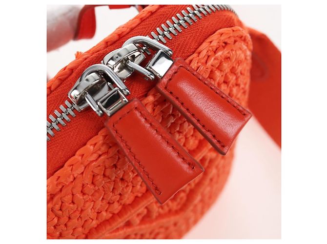 PRADA Shoulder Pouch Raffia 2way Orange Silver - vista 20