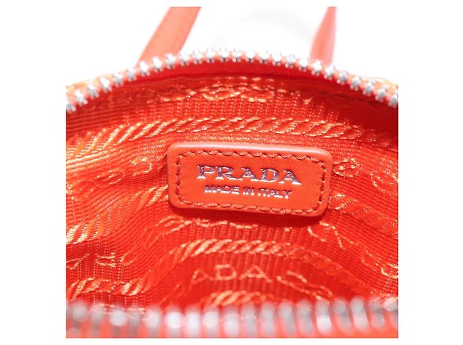 PRADA Shoulder Pouch Raffia 2way Orange Silver - vista 21