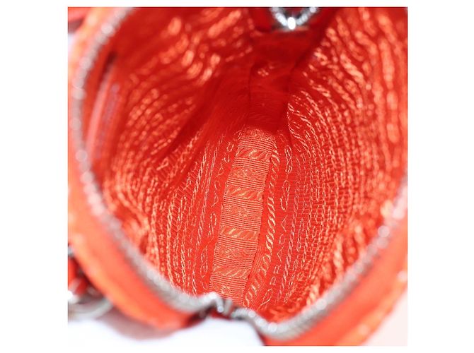 PRADA Shoulder Pouch Raffia 2way Orange Silver - vista 22