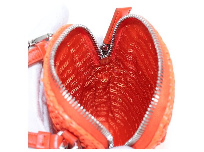 PRADA Shoulder Pouch Raffia 2way Orange Silver - vista 23