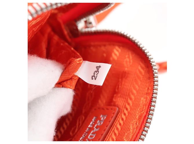 PRADA Shoulder Pouch Raffia 2way Orange Silver - vista 25