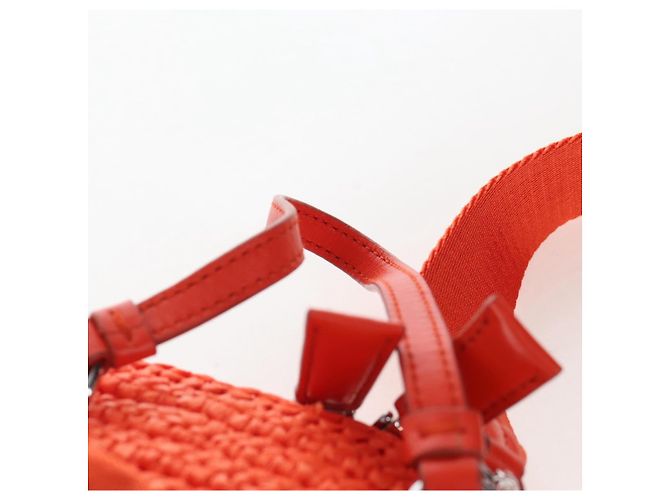 PRADA Shoulder Pouch Raffia 2way Orange Silver - vista 8